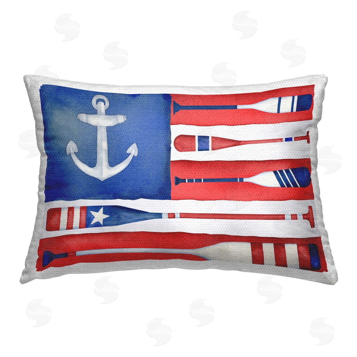Paul Brent Patriotic Oar Flag Outdoor Quick-Dry Polyester Printed Throw Pillow