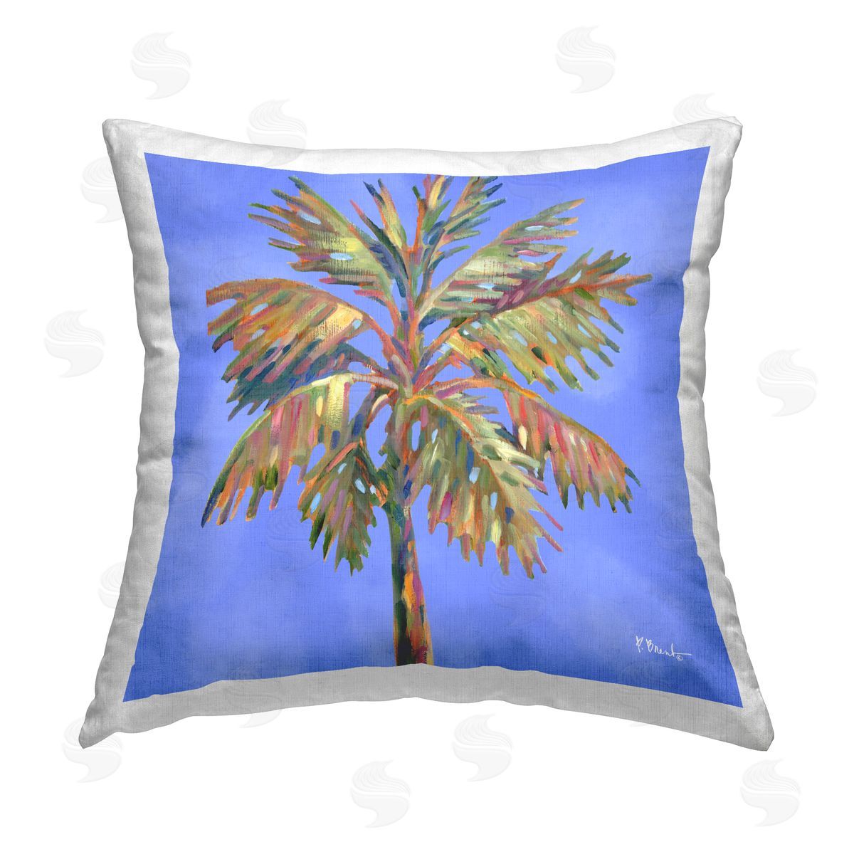 Paul Brent Tropical Bondi Palm Printed Plush Polyester Throw Pillow