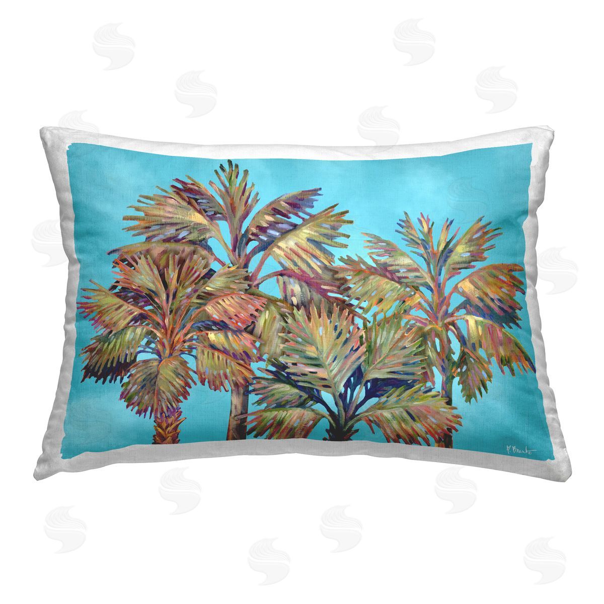 Paul Brent Bondi Beach Palms Printed Plush Polyester Throw Pillow