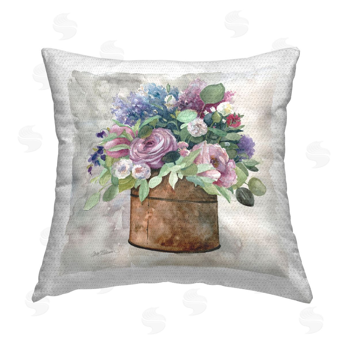 Carol Robinson My English Garden Bouquet Outdoor Quick-Dry Polyester Printed Throw Pillow