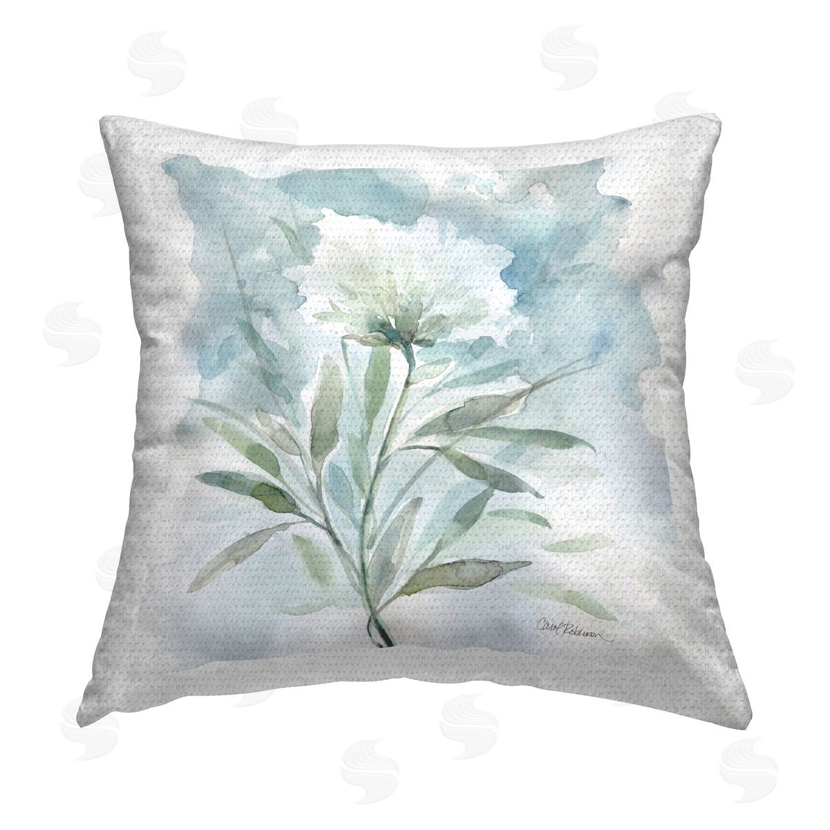 Carol Robinson Budding Thistle Bloom Outdoor Quick-Dry Polyester Printed Throw Pillow