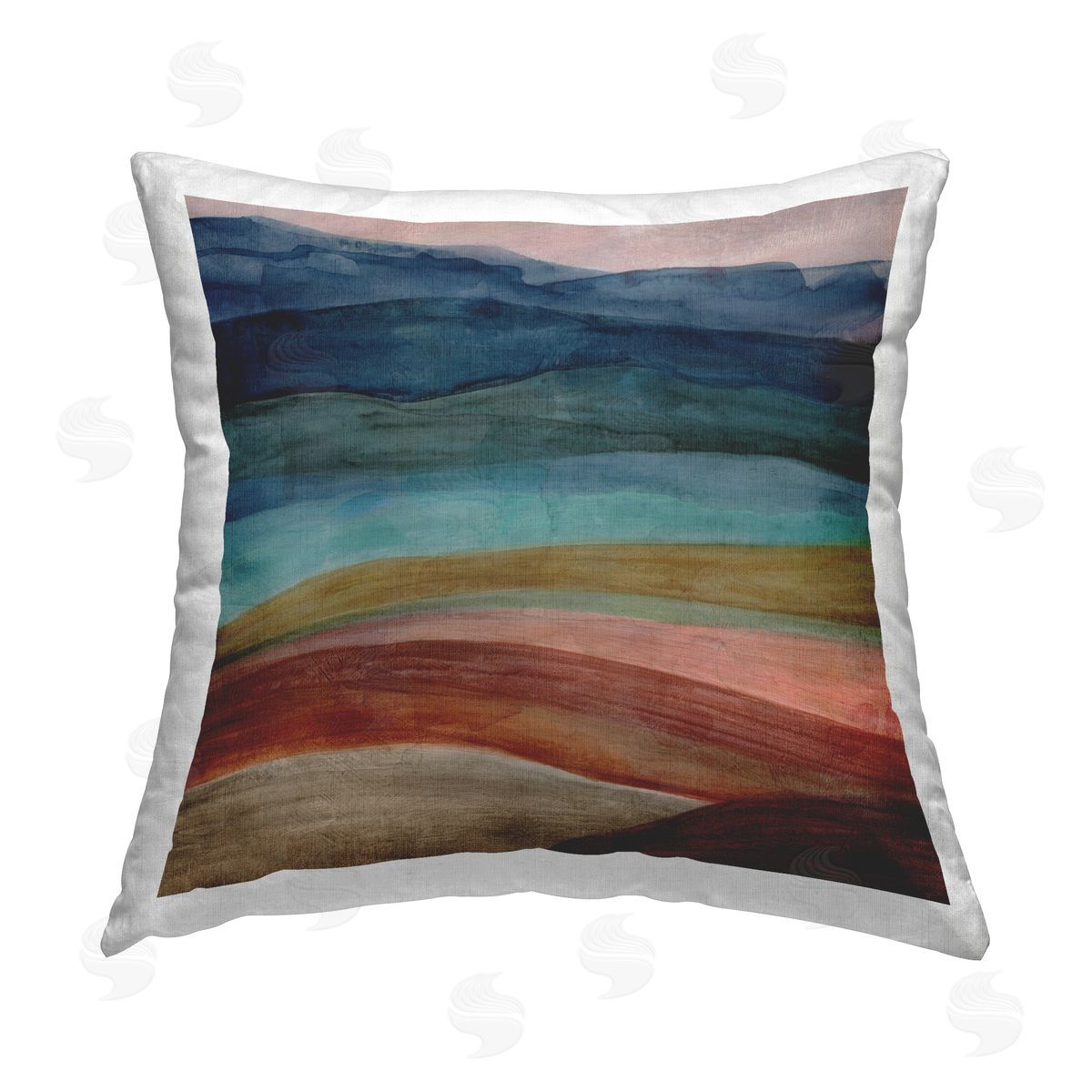 Carol Robinson Earthy Desert Layers Printed Plush Polyester Throw Pillow