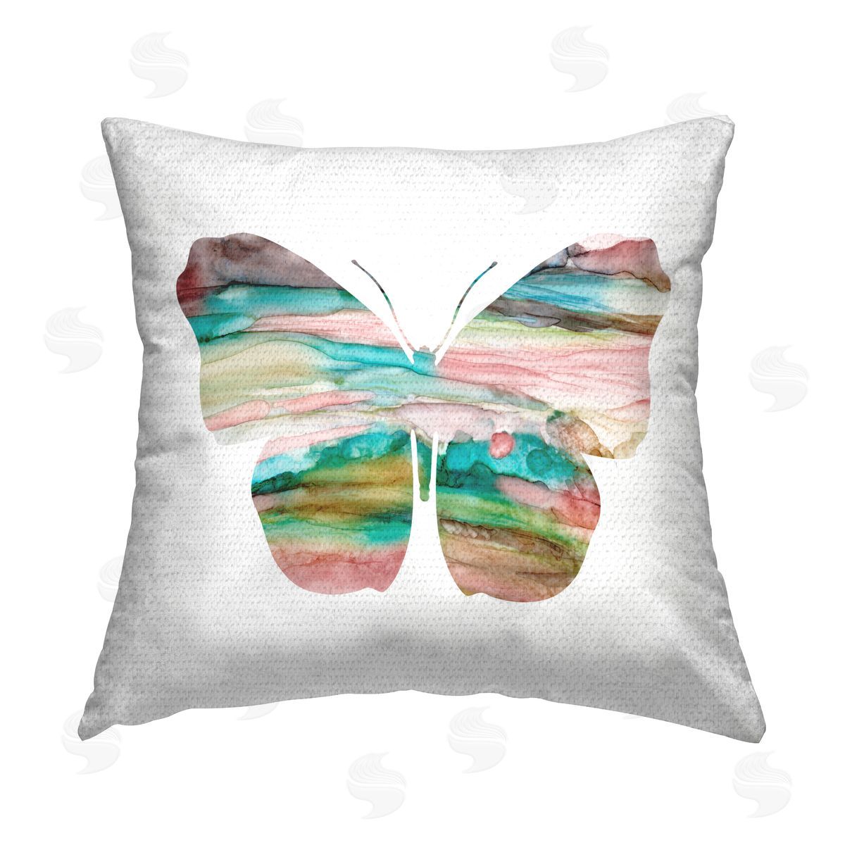 Carol Robinson Pastel Marbled Butterfly Outdoor Quick-Dry Polyester Printed Throw Pillow