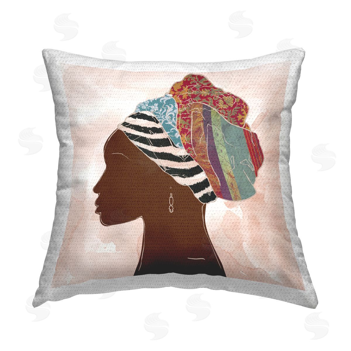 Carol Robinson Minimalist African Portrait Outdoor Quick-Dry Polyester Printed Throw Pillow