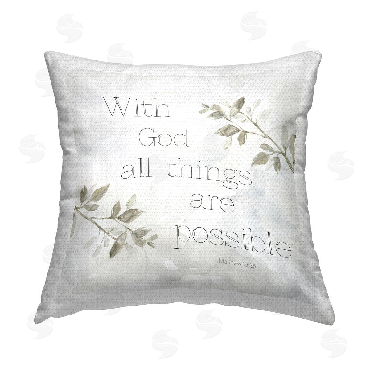Carol Robinson With God All Things Sentiment Outdoor Quick-Dry Polyester Printed Throw Pillow