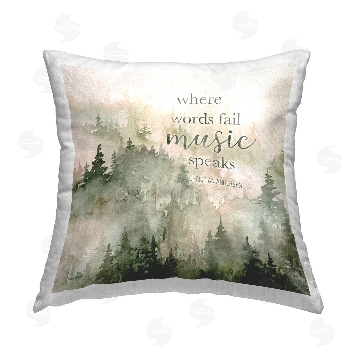 Carol Robinson Where Words Fail Sentiment Printed Plush Polyester Throw Pillow