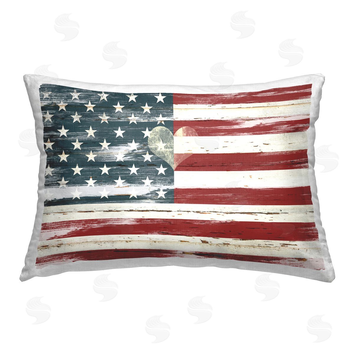 Carol Robinson Heart Of America Flag Printed Plush Polyester Throw Pillow