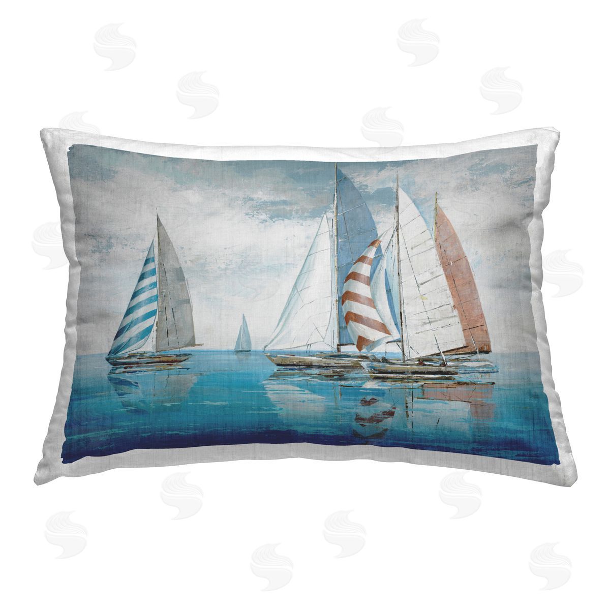 Max Maxx Maritime Ocean Yachts Printed Plush Polyester Throw Pillow