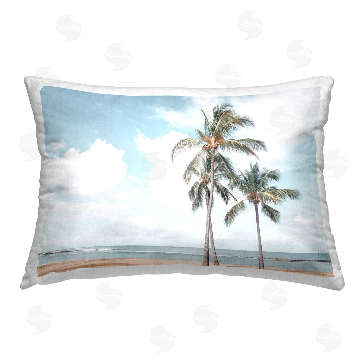 Elena Chukhlebova Windy Tropical Scene Printed Plush Polyester Throw Pillow