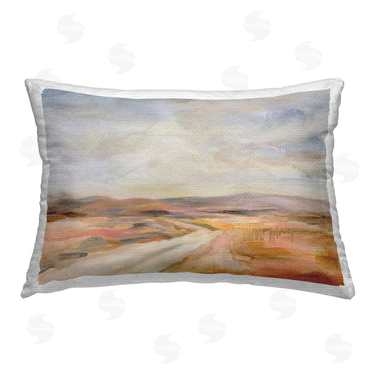 Silvia Vassileva White Desert Road Outdoor Quick-Dry Polyester Printed Throw Pillow