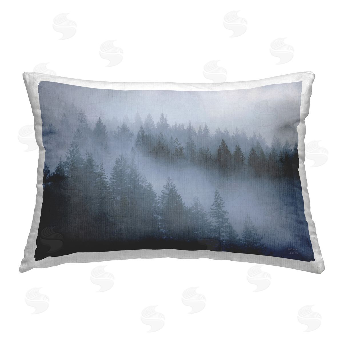 Nathan Larson Fog Filled Trees Landscape Printed Plush Polyester Throw Pillow