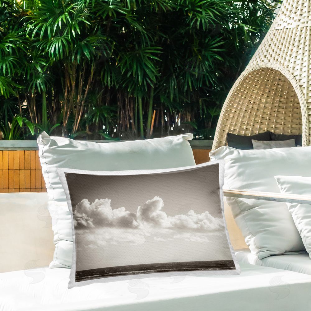 Nathan Larson Clouds over Venice Beach Outdoor Quick-Dry Polyester Printed Throw Pillow in Back Yard