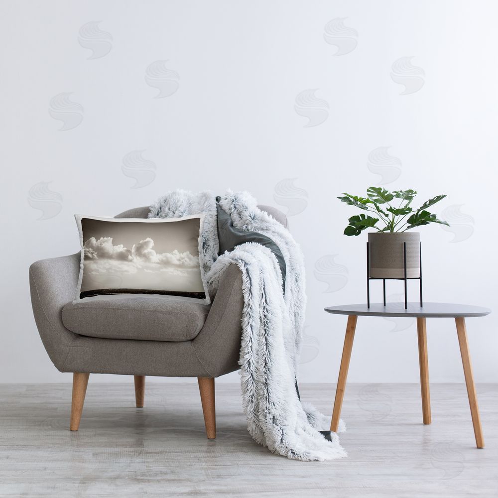 Nathan Larson Clouds over Venice Beach Printed Plush Polyester Throw Pillow On Chair