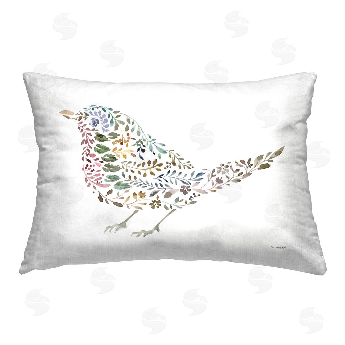Danhui Nai Floral Nature Bird Printed Plush Polyester Throw Pillow