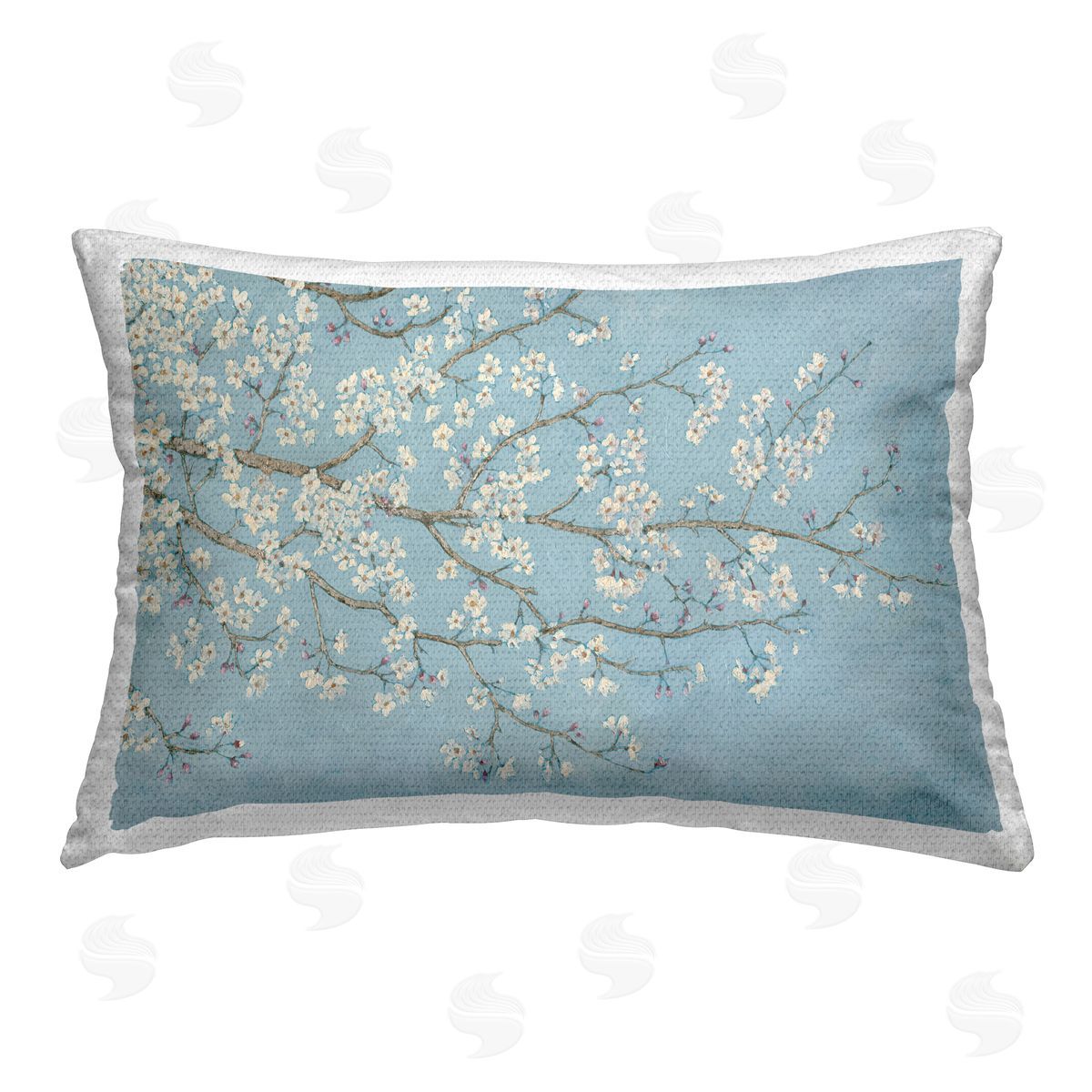 Wellington Studio Delicate Apple Blossoms Outdoor Quick-Dry Polyester Printed Throw Pillow