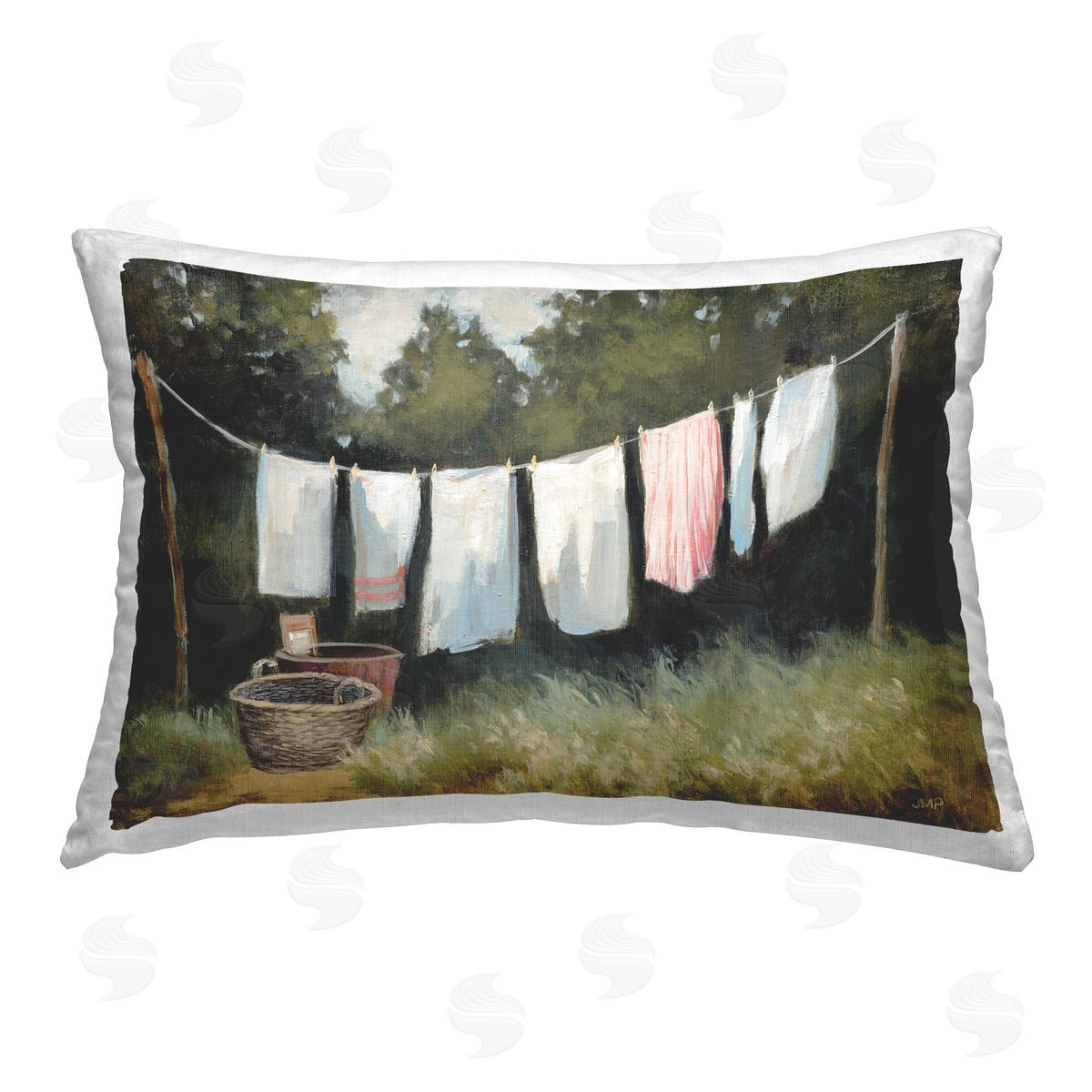 Julia Purinton Laundry Out To Dry Printed Plush Polyester Throw Pillow