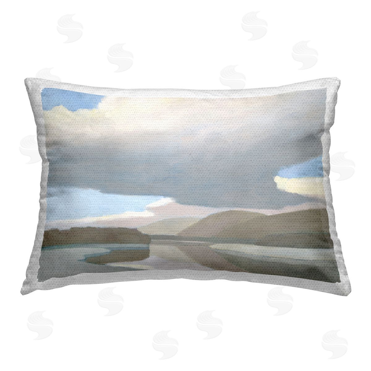 Wellington Studio Mountain Reflections Abstraction Outdoor Quick-Dry Polyester Printed Throw Pillow