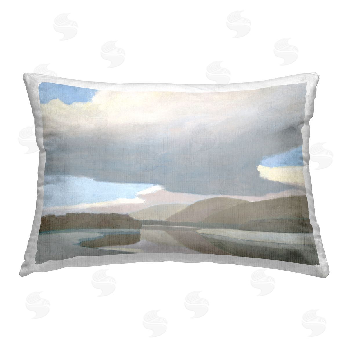 Wellington Studio Mountain Reflections Abstraction Printed Plush Polyester Throw Pillow