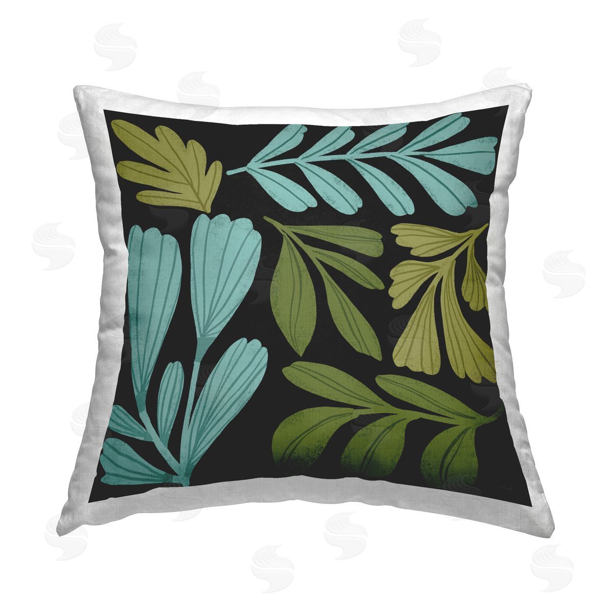 Cheryl Warrick Varied Leaves Collage Printed Plush Polyester Throw Pillow