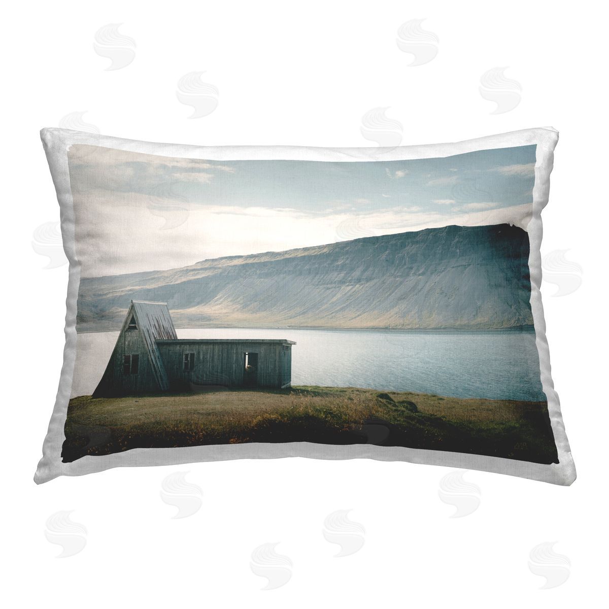 Max Blakesberg Studios Icelandic Mountain Shore Printed Plush Polyester Throw Pillow