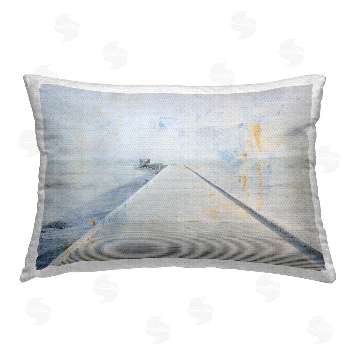 Deborah Revell Pier View Distressed Accents Outdoor Quick-Dry Polyester Printed Throw Pillow