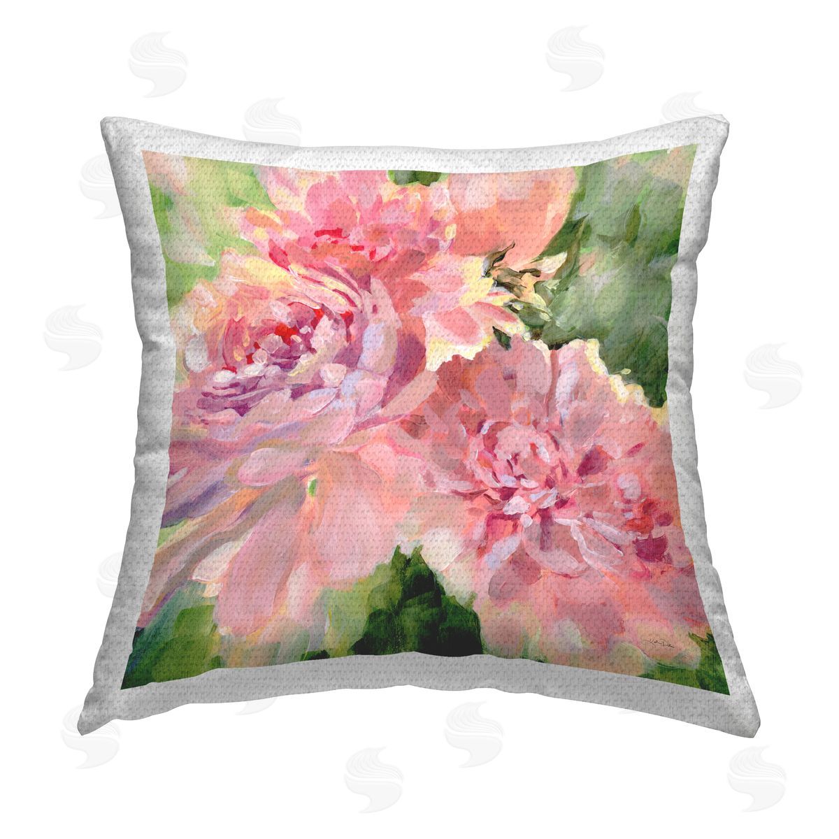 Katrina Pete Flared Peony Petals Outdoor Quick-Dry Polyester Printed Throw Pillow