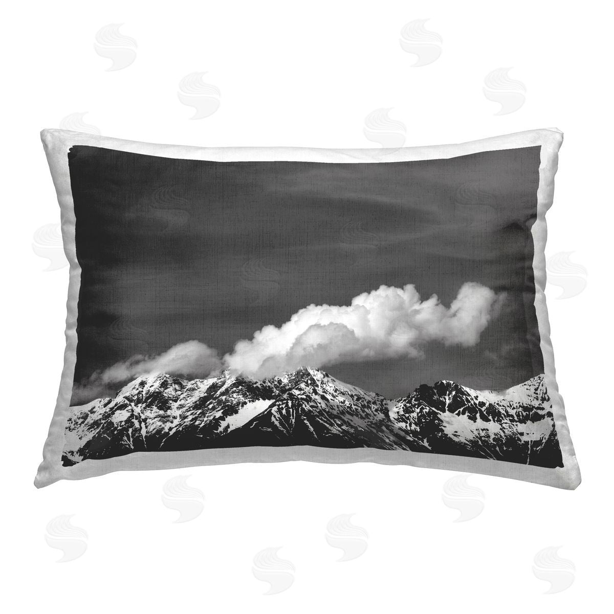 Deborah Revell Dolomites with Billowing Clouds Printed Plush Polyester Throw Pillow