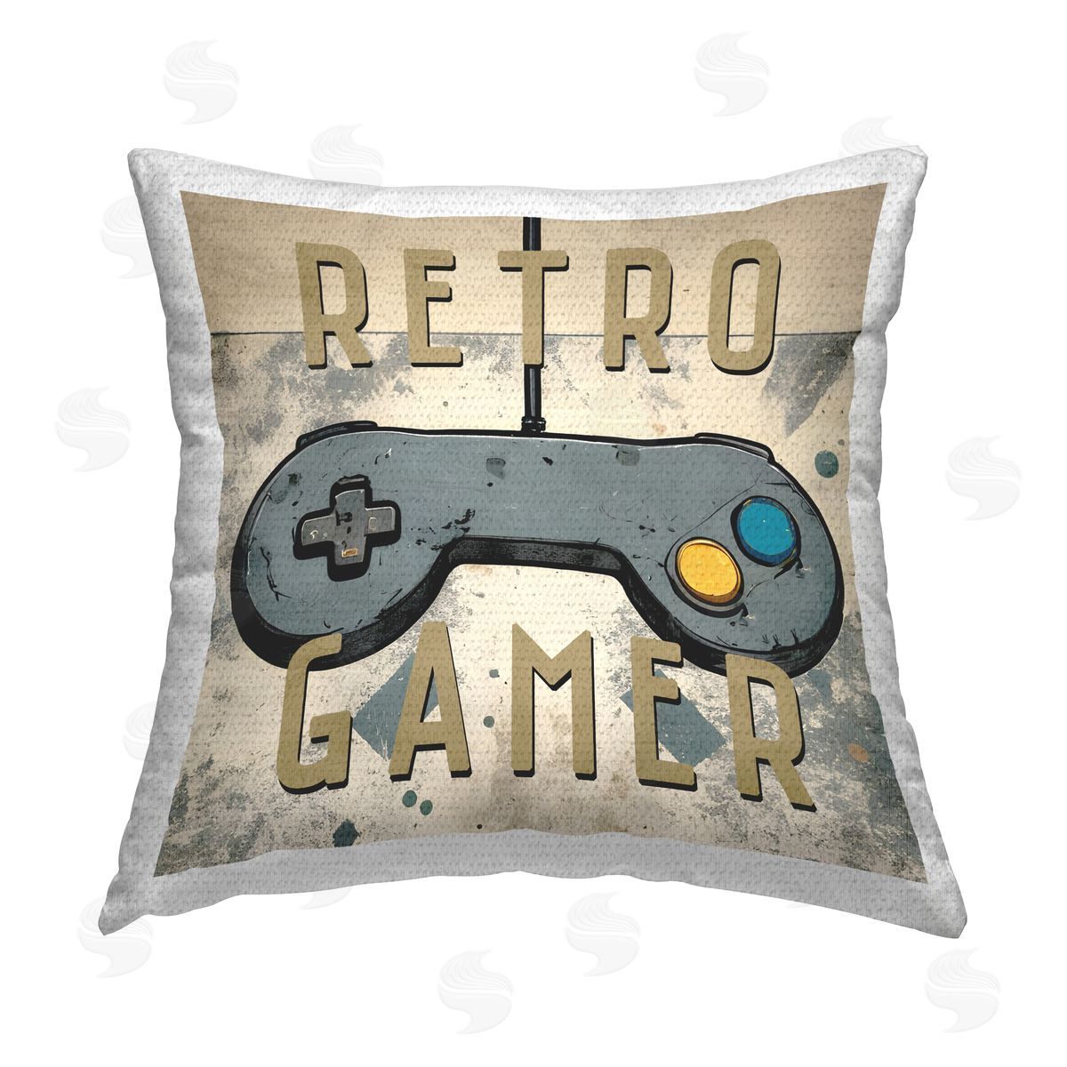 Kim Allen Retro Gamer Controller Outdoor Quick-Dry Polyester Printed Throw Pillow