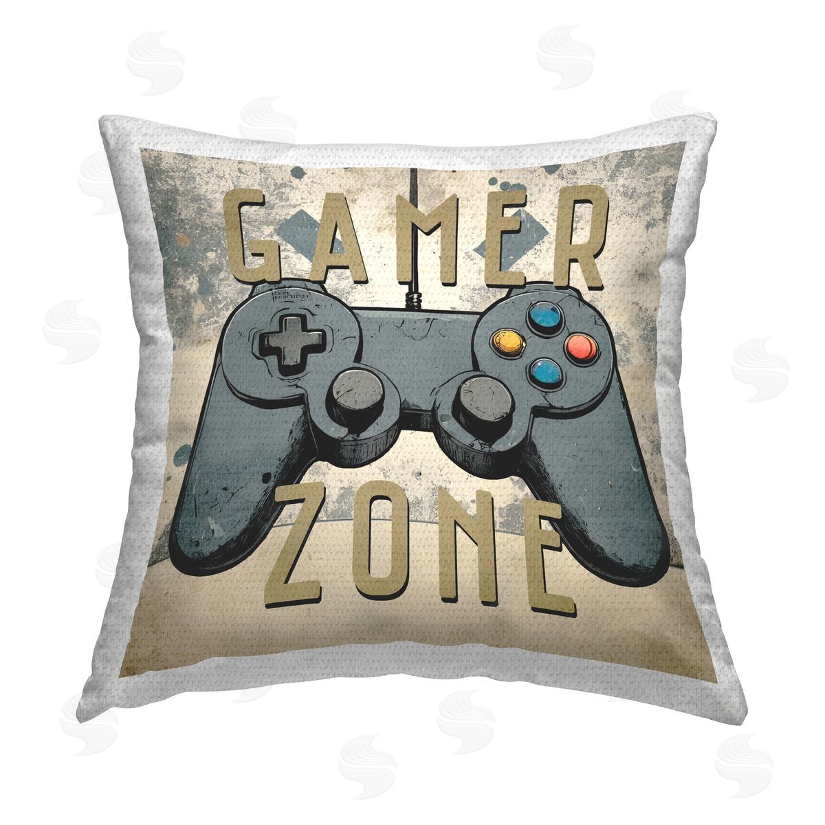 Kim Allen Vintage Gamer Zone Outdoor Quick-Dry Polyester Printed Throw Pillow
