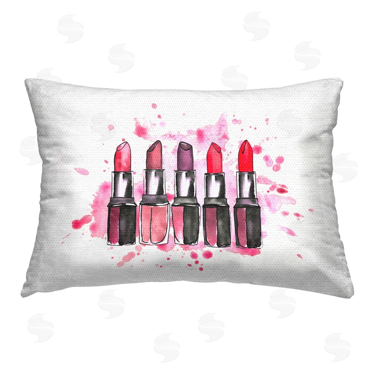Svetlana Aleynikova Modern Splatter Lipstick Outdoor Quick-Dry Polyester Printed Throw Pillow