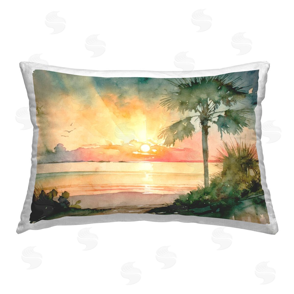 Svetlana Aleynikova Sunrise Through Palms Printed Plush Polyester Throw Pillow