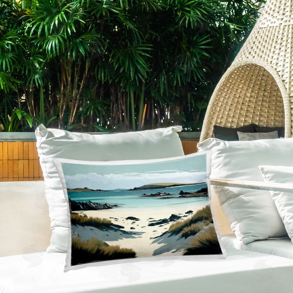 Svetlana Aleynikova Wild Island Landscape Outdoor Quick-Dry Polyester Printed Throw Pillow in Back Yard