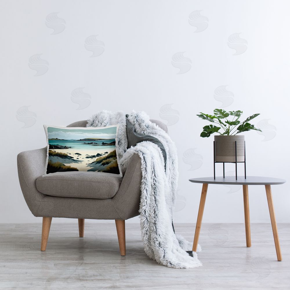 Svetlana Aleynikova Wild Island Landscape Printed Plush Polyester Throw Pillow On Chair