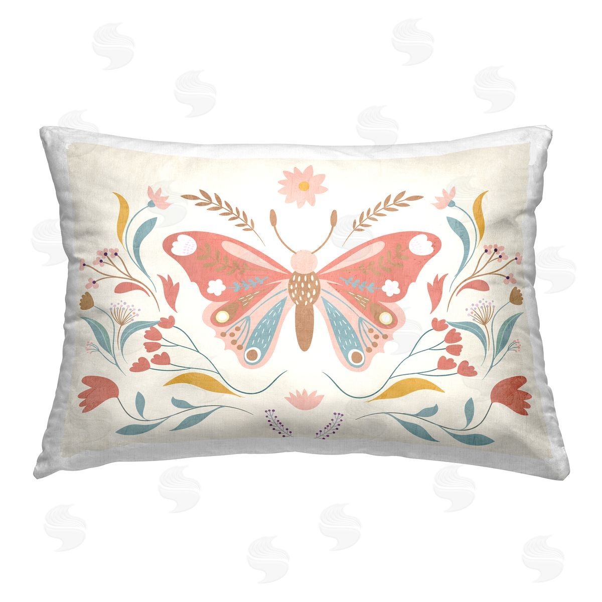 Kim Allen Boho Folk Butterfly Printed Plush Polyester Throw Pillow