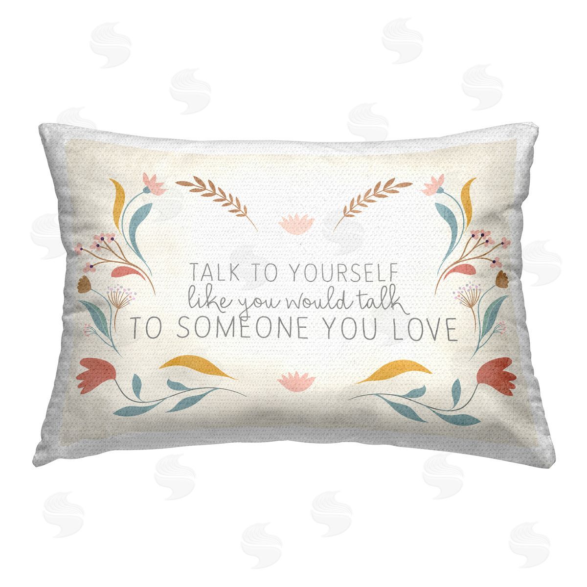 Kim Allen Floral Self Love Inspirational Outdoor Quick-Dry Polyester Printed Throw Pillow