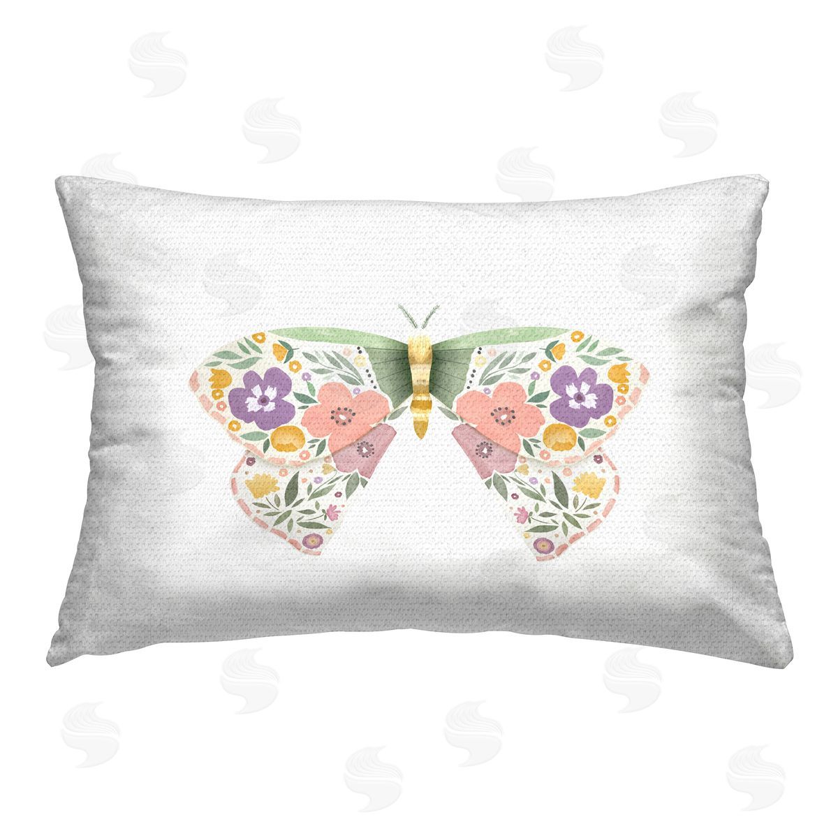 Kim Allen Snail & Natural Mushrooms Outdoor Quick-Dry Polyester Printed Throw Pillow