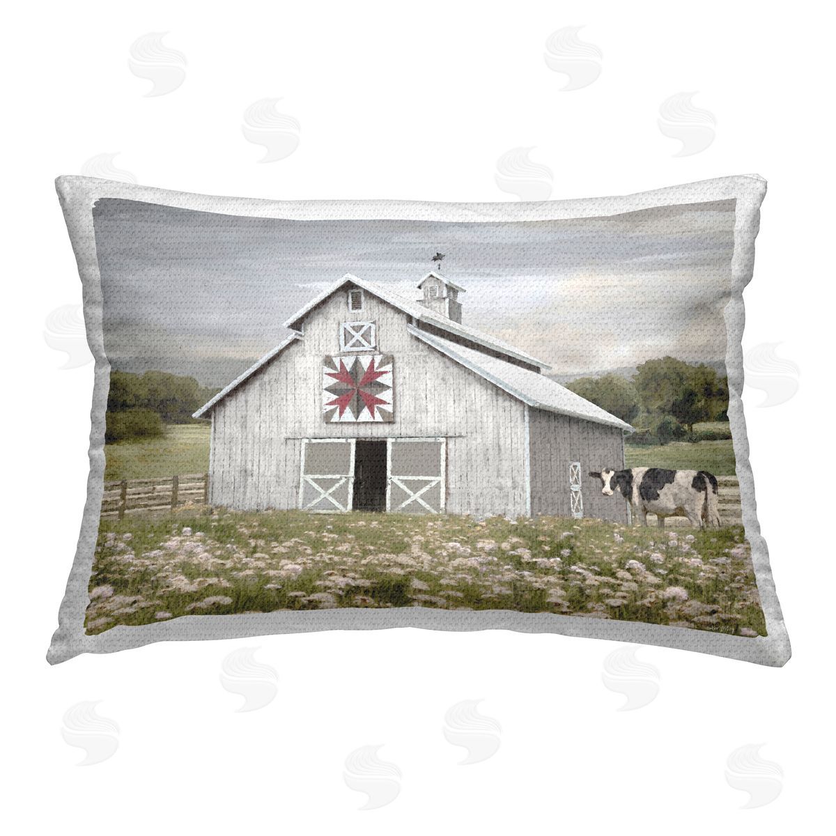 Amber Sterling Rustic Barn Meadow Outdoor Quick-Dry Polyester Printed Throw Pillow