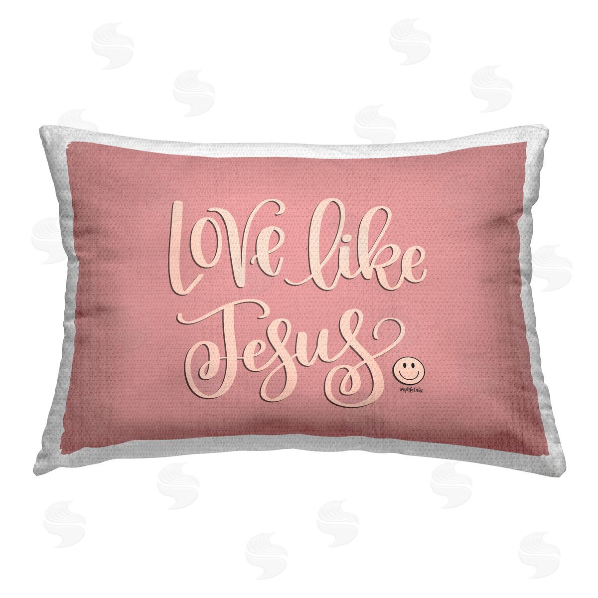 Imperfect Dust Pink Love Like Jesus Outdoor Quick-Dry Polyester Printed Throw Pillow