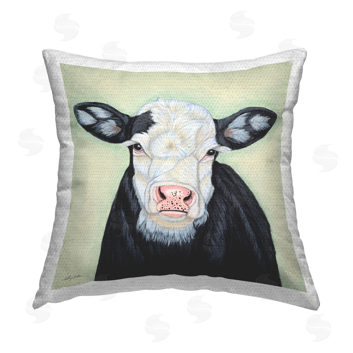 Ashley Justice Cow with Spotted Ears Outdoor Quick-Dry Polyester Printed Throw Pillow