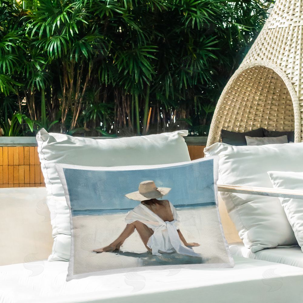 Svetlana Aleynikova Ocean Dream Woman Outdoor Quick-Dry Polyester Printed Throw Pillow in Back Yard