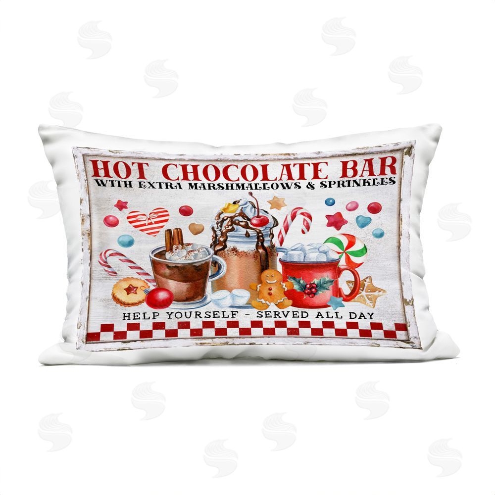 Creatif Belle Hot Chocolate Bar Outdoor Quick-Dry Polyester Printed Throw Pillow