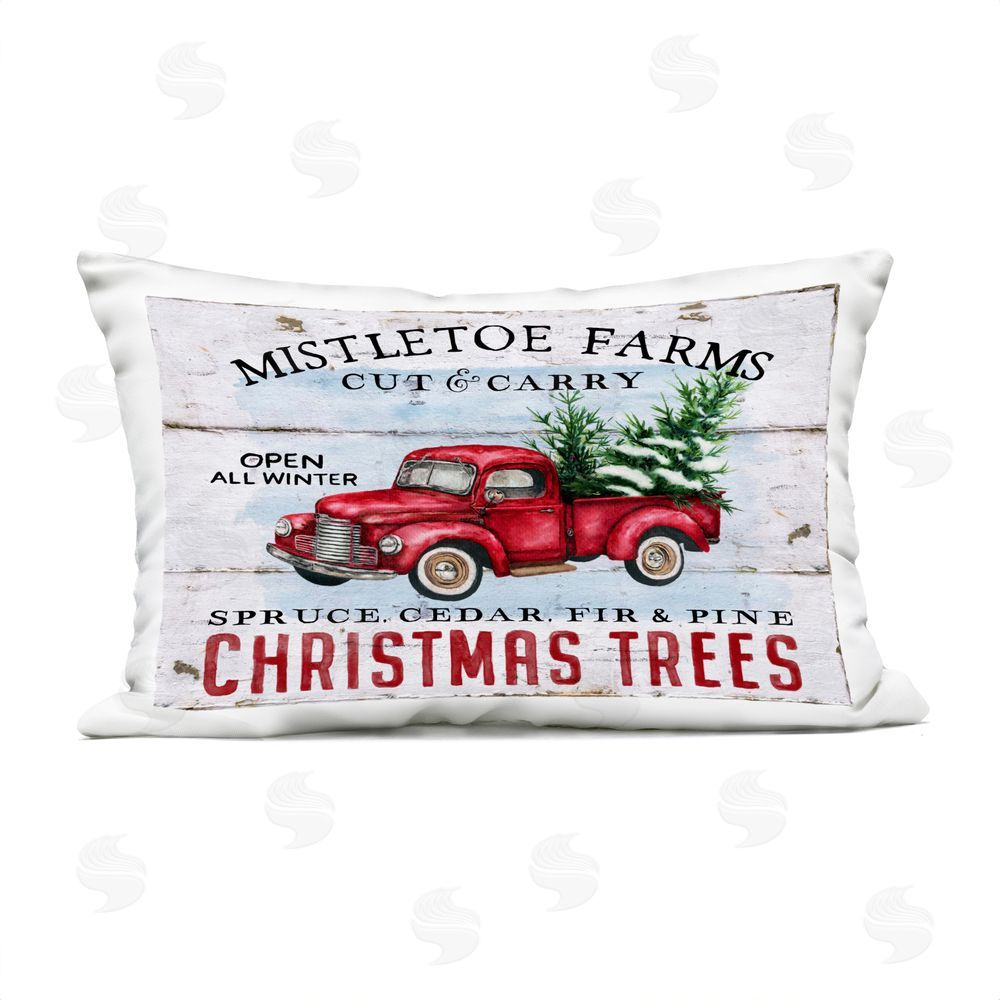 Creatif Belle Mistletoe Farm Trees Outdoor Quick-Dry Polyester Printed Throw Pillow
