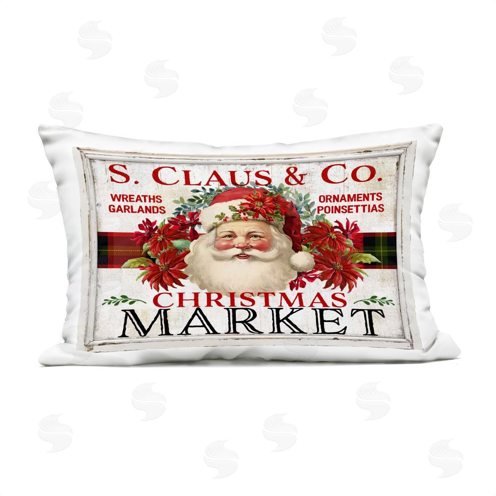 Creatif Belle Holiday Christmas Market Outdoor Quick-Dry Polyester Printed Throw Pillow