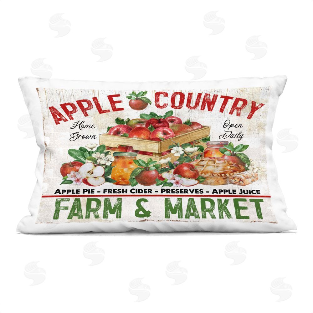 Creatif Belle Apple Country Market Printed Plush Polyester Throw Pillow