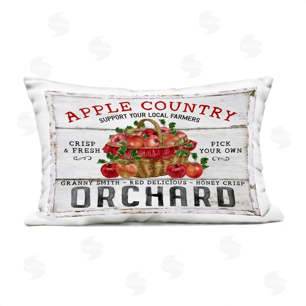 Creatif Belle Rustic Apple Orchard Outdoor Quick-Dry Polyester Printed Throw Pillow