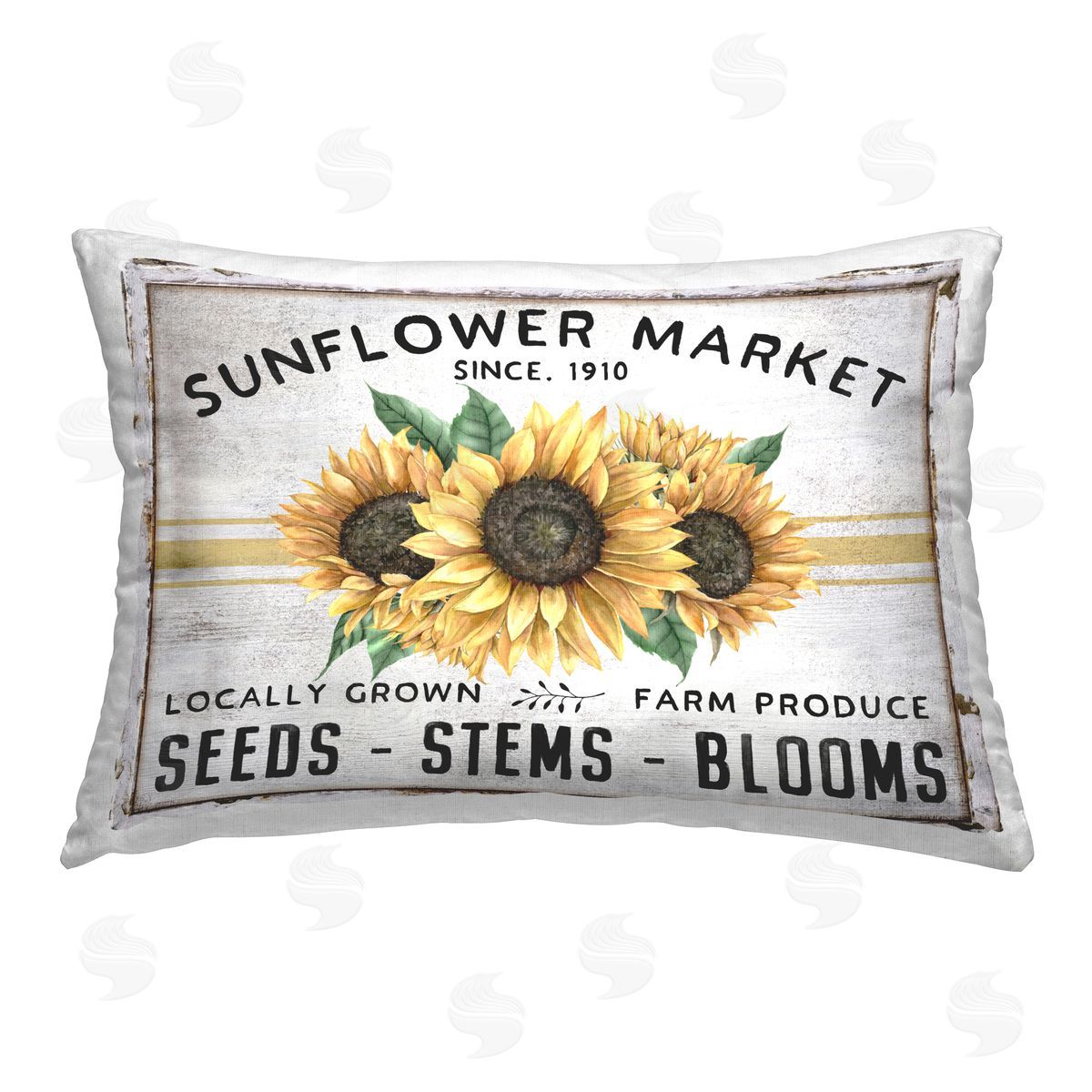 Creatif Belle Farmhouse Sunflower Market Printed Plush Polyester Throw Pillow