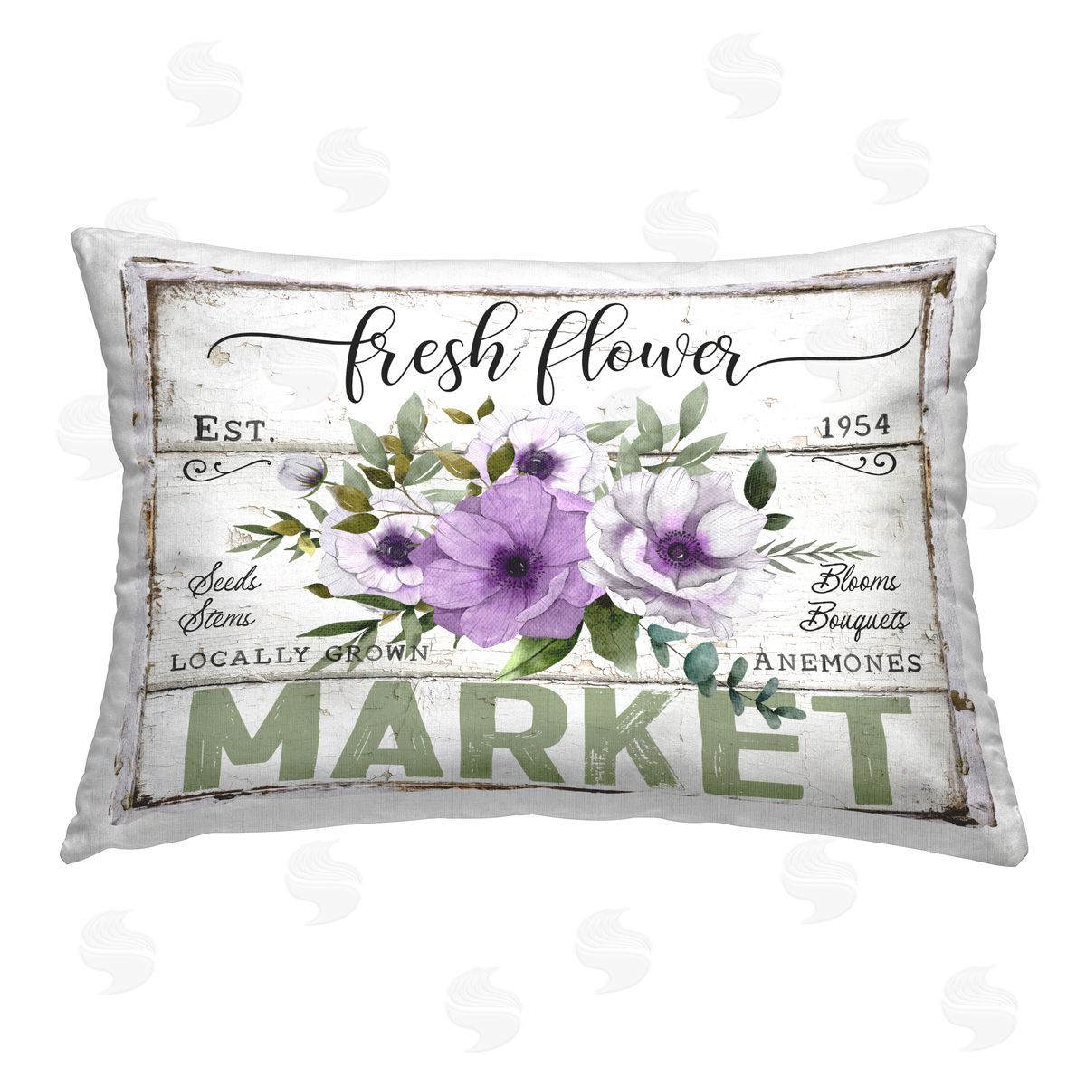 Creatif Belle Fresh Flower Market Anemone Printed Plush Polyester Throw Pillow
