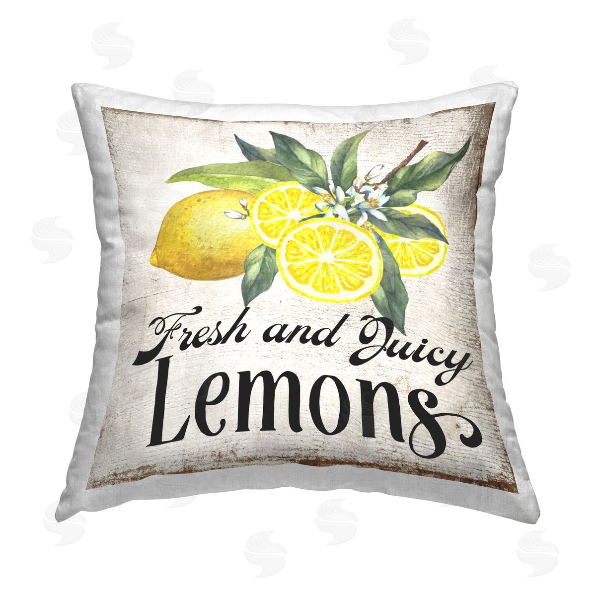 Creatif Belle Fresh & Juicy Lemons Printed Plush Polyester Throw Pillow