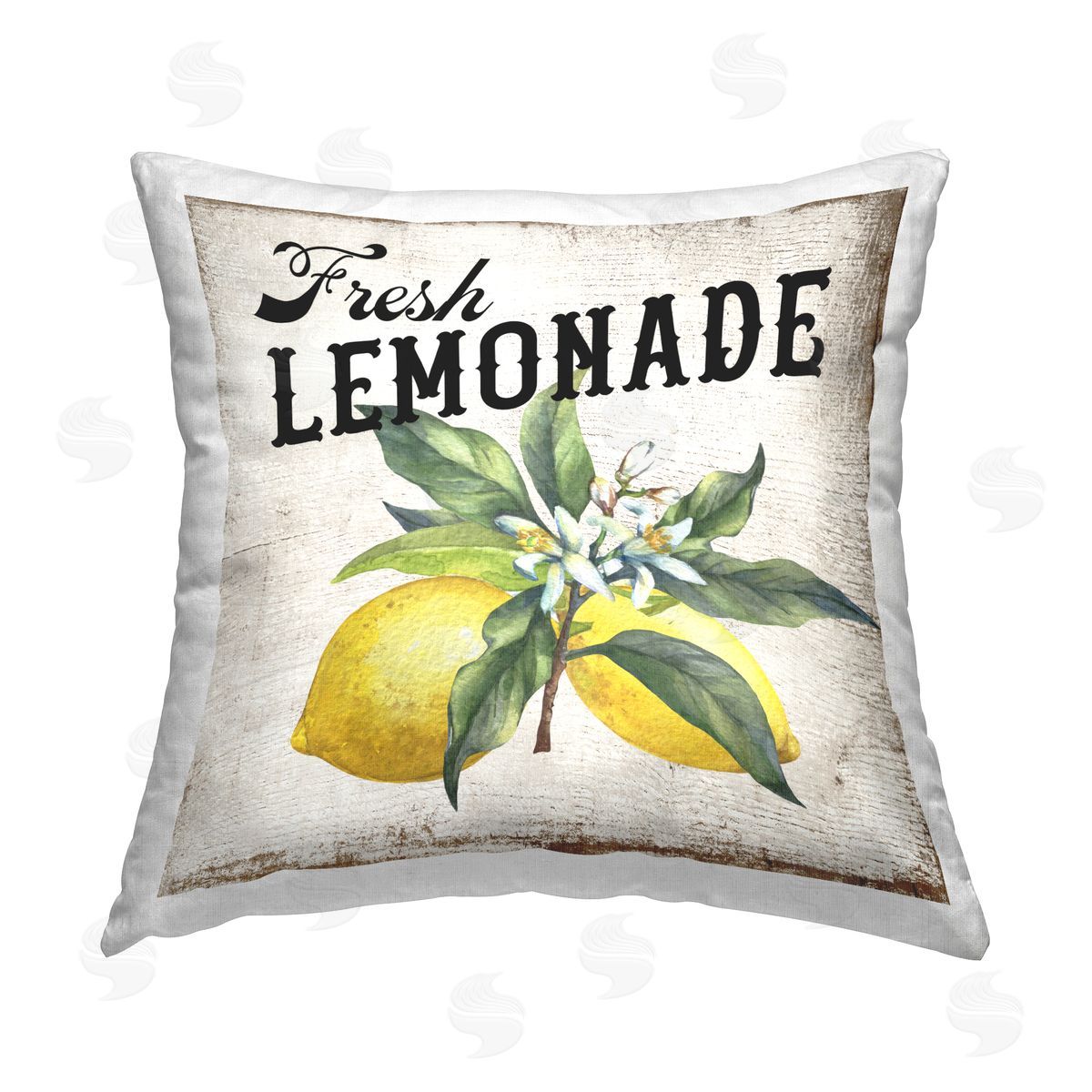 Creatif Belle Rustic Fresh Lemonade Printed Plush Polyester Throw Pillow