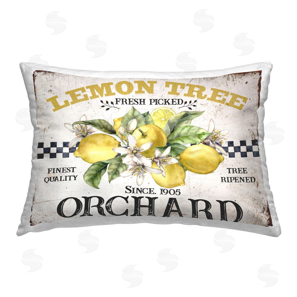 Creatif Belle Lemon Tree Fresh Picked Printed Plush Polyester Throw Pillow